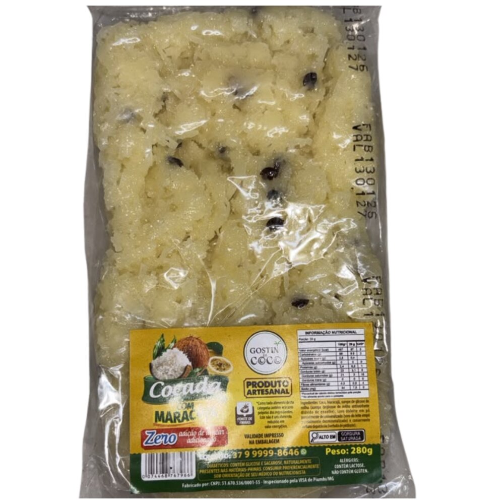 Cocada Barra Maracujá Zero Gostin de Coco