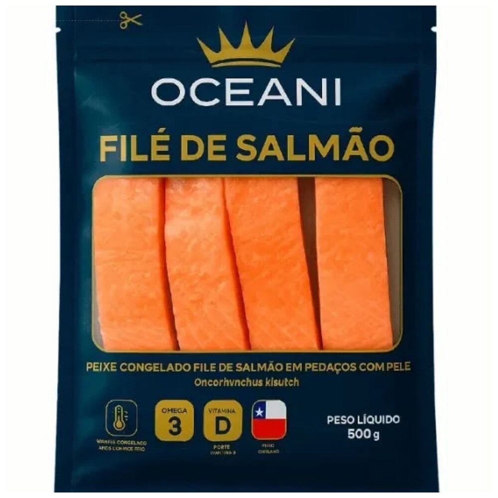 Filé em Pedaços de Salmão do Atlântico com Pele 500g